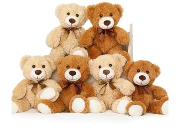 6 brown and dark brown bears