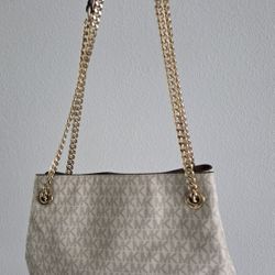 MICHAEL Michael Kors Vanilla/Cream Signature Logo Jet Set chain shoulder bag