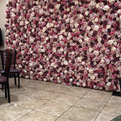 Flower Wall 5D Pink Beige Fabric Rolling Up Curtain Floral Backdrop For Wedding Party Decor