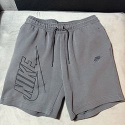Nike Tech Fleece Shorts Dark Grey Embroidered Nike Swoosh Logo