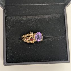 Yellow Gold & Amethyst Nugget Ring