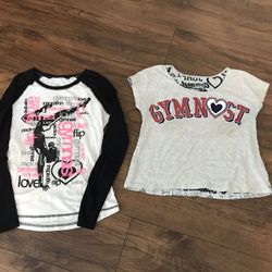 (2) Justice gymnast girls’ shirts, size 16