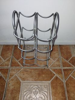 Silver Metal Wire Wine Rack
