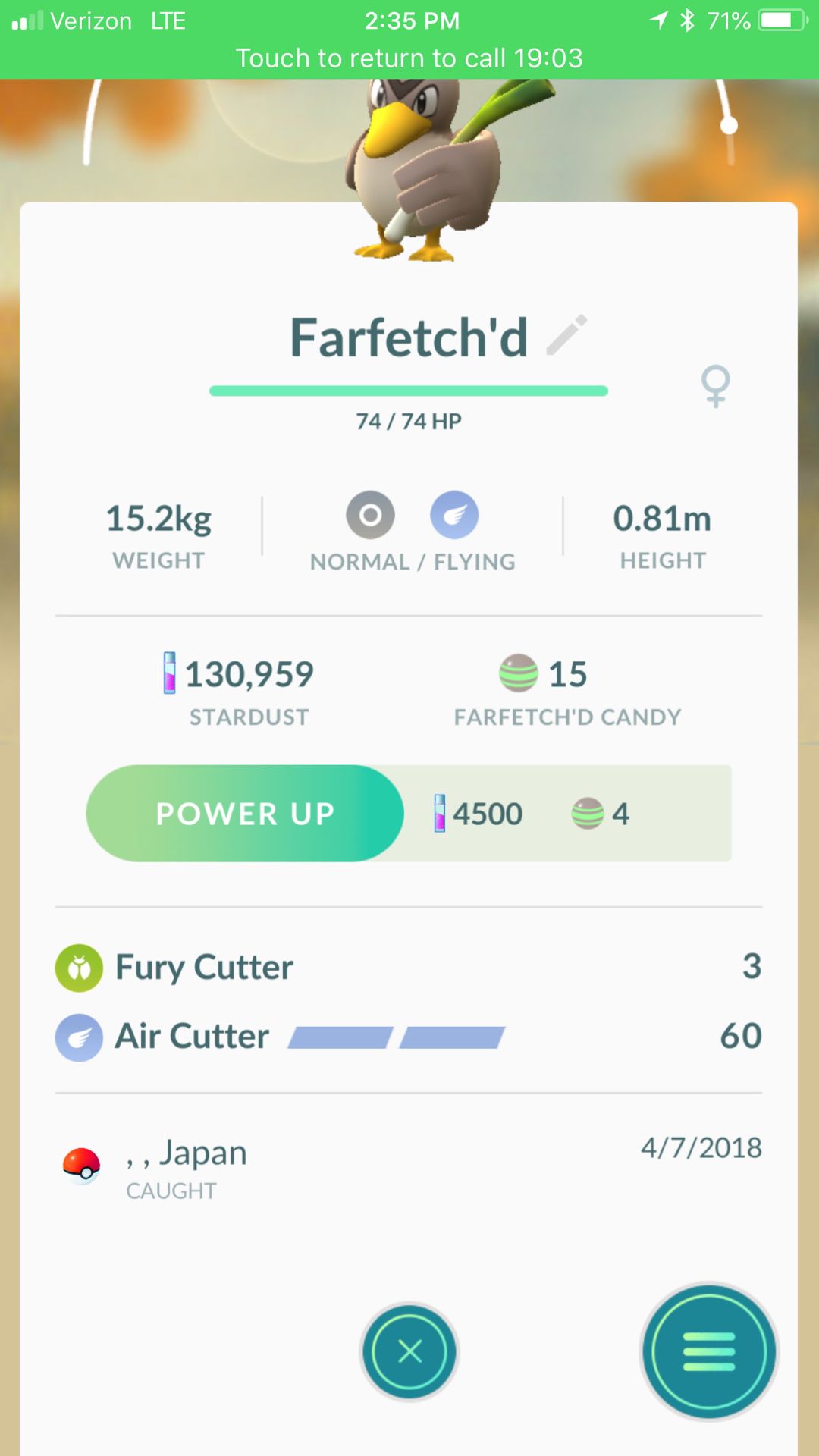 Farfetch'd Pokemon GO RARE only in JAPAN trades for Sale in Homer Glen, IL  - OfferUp