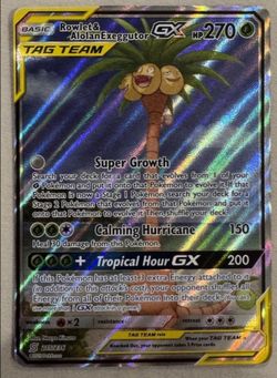 Rowlet & Alolan Exeggutor GX (Alt Full Art) 215/236 Unified Minds