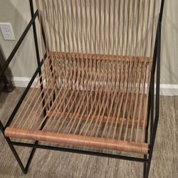 CB2 Loom Leather Lounge Chair 