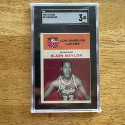 1961 Fleer Basketball Card#3 Elgin Baylor SGC 3 (VG) Rookie!