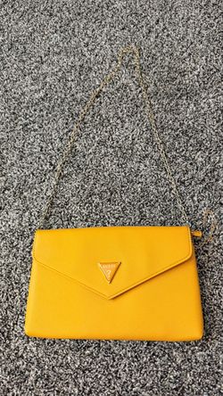 Guess Yellow Envelope Clutch with Chain Strap