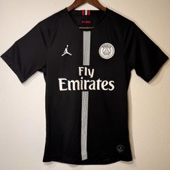 Air Jordan Paris St Germain Fly Emirates Soccer Football Jersey Black Shirt S