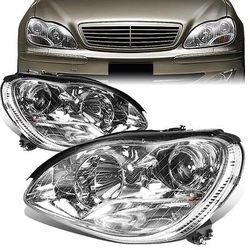 2000 to 2006 Mercedes Benz AMG S350 S450 S500 S55 S600 S65 LED Projector Headlights Faro Micas Luz