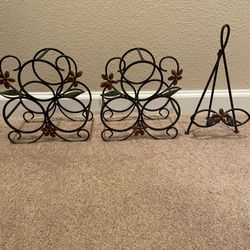 Home Decor - Wine Racks And Easel-3 Pieces 