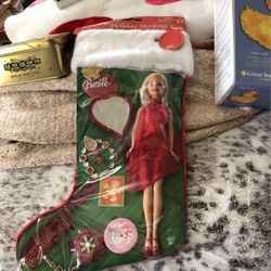 Barbie Christmas stocking new never opened, comes with many items