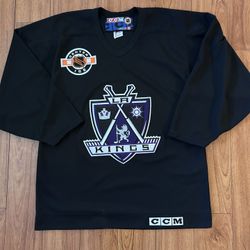 Vtg CCM Center Ice LOS ANGELES KINGS Practice JERSEY Mens (M) Coat of Arms EX+
