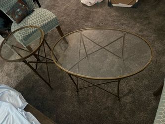 Glass end and coffee tables