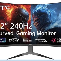 KTC 32 Inch 240Hz Curved Gaming Monitor, 2K 1440P Computer