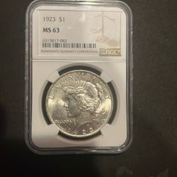 1923 Ms 63 Ngc Peace Dollar