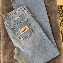 Vintage Women’s GUESS Light Blue Denim Flare Jeans with Logo Pocket Patch