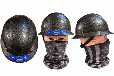 TrueCrest Black Hexagon Full Brim Hard Hat
