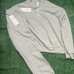 Gray Alo Quarter Zip Set Size Small