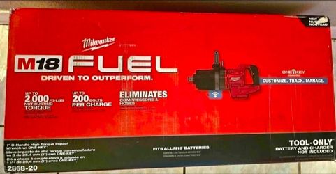 Milwaukee Fuel M18 1" D Handle High Torque Impact w/ One key