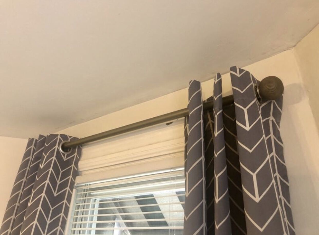 Grey Oak Curtain Rod Set