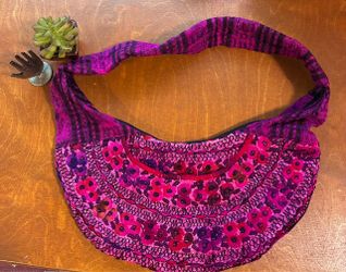 New Pink & Purple Embroidered Bag