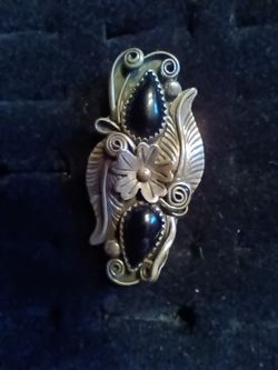 Vintage Navajo Black Onyx Ring