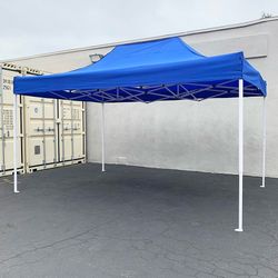 $145 (Brand New) Heavy-duty 10x15 ft outdoor ez pop up canopy party tent instant shades w/ carry bag (white, blue)