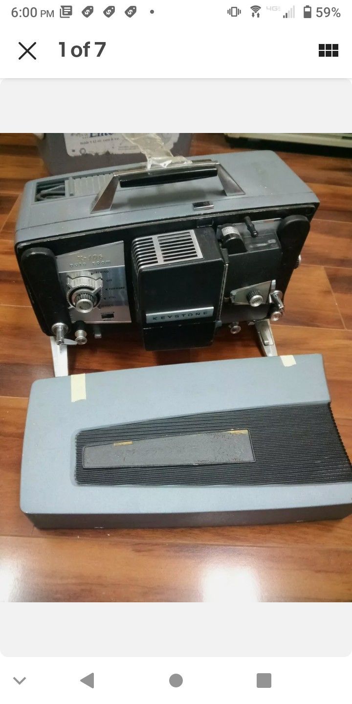Keystone 106 K-106 Auto Zoom 8mm Movie Projector Used in Original Case Portable