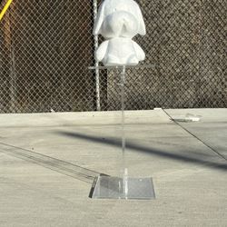 Acrylic Display Stand Flower Pedestal 24" Clear with Square Bases - Heavy Duty 10mm Thick Plexiglass for Weddings