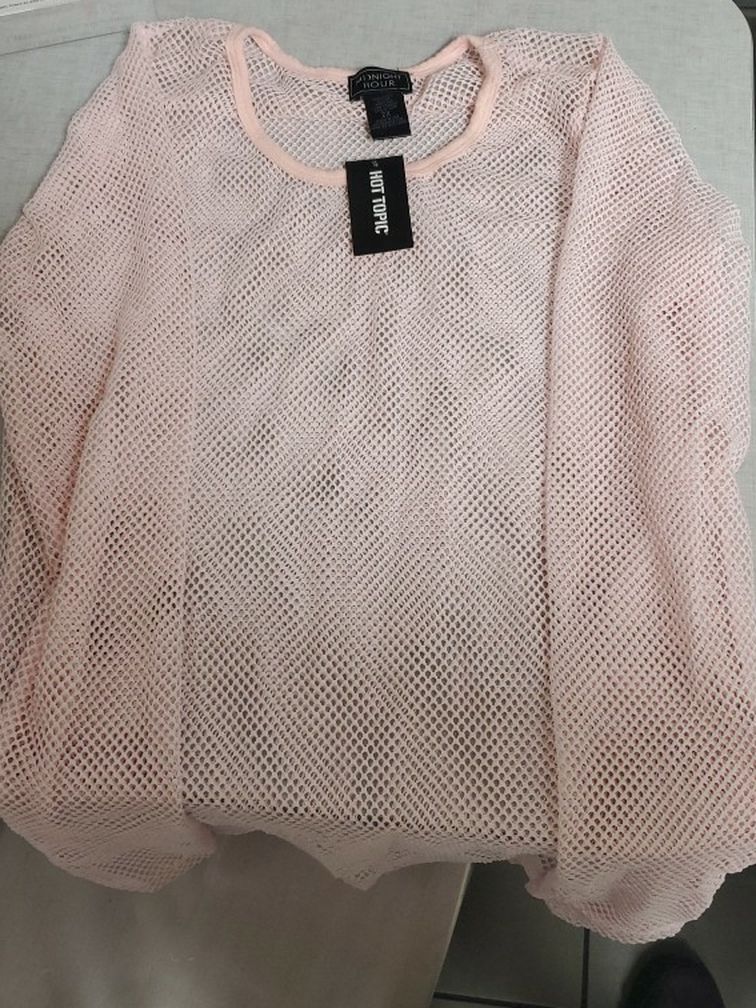 Hottopic Pink Fishnet Shirt