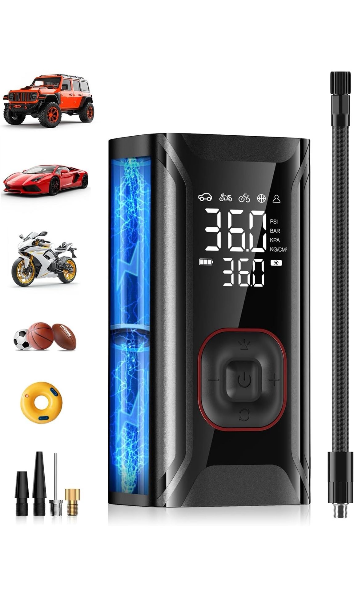 New Tire Inflator Portable Air Compressor, Mini Air Pump for Car Tires
