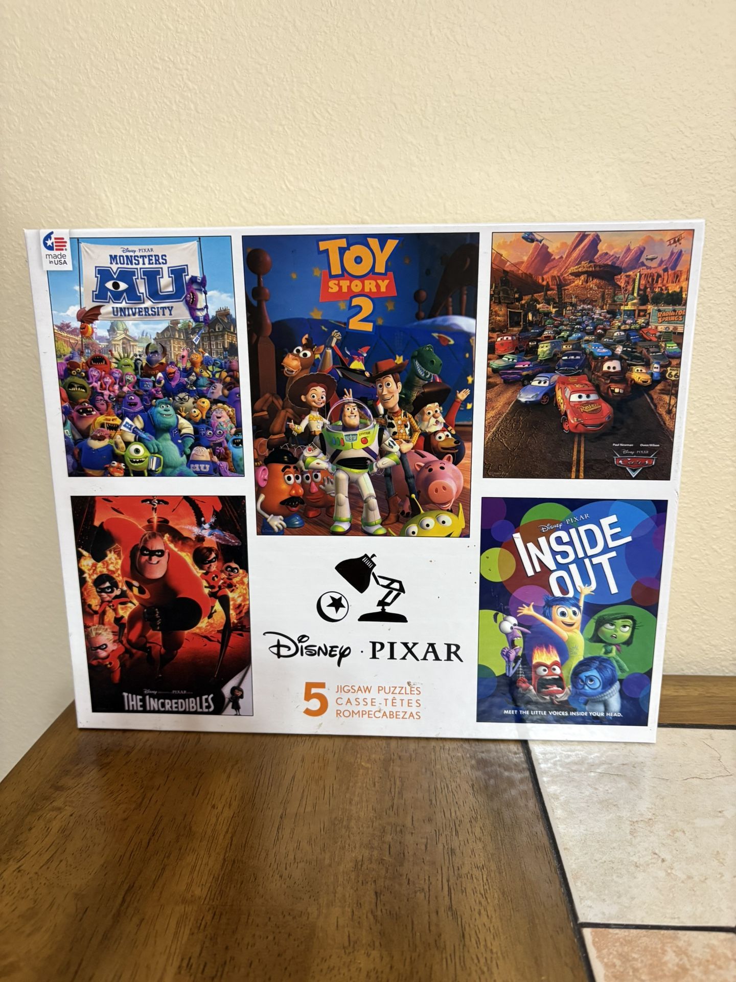 Disney Pixar 2016 Ceaco Box Of 5 Puzzles