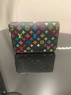 Black Multi Color Genuine Leather  Card  Women Wallet