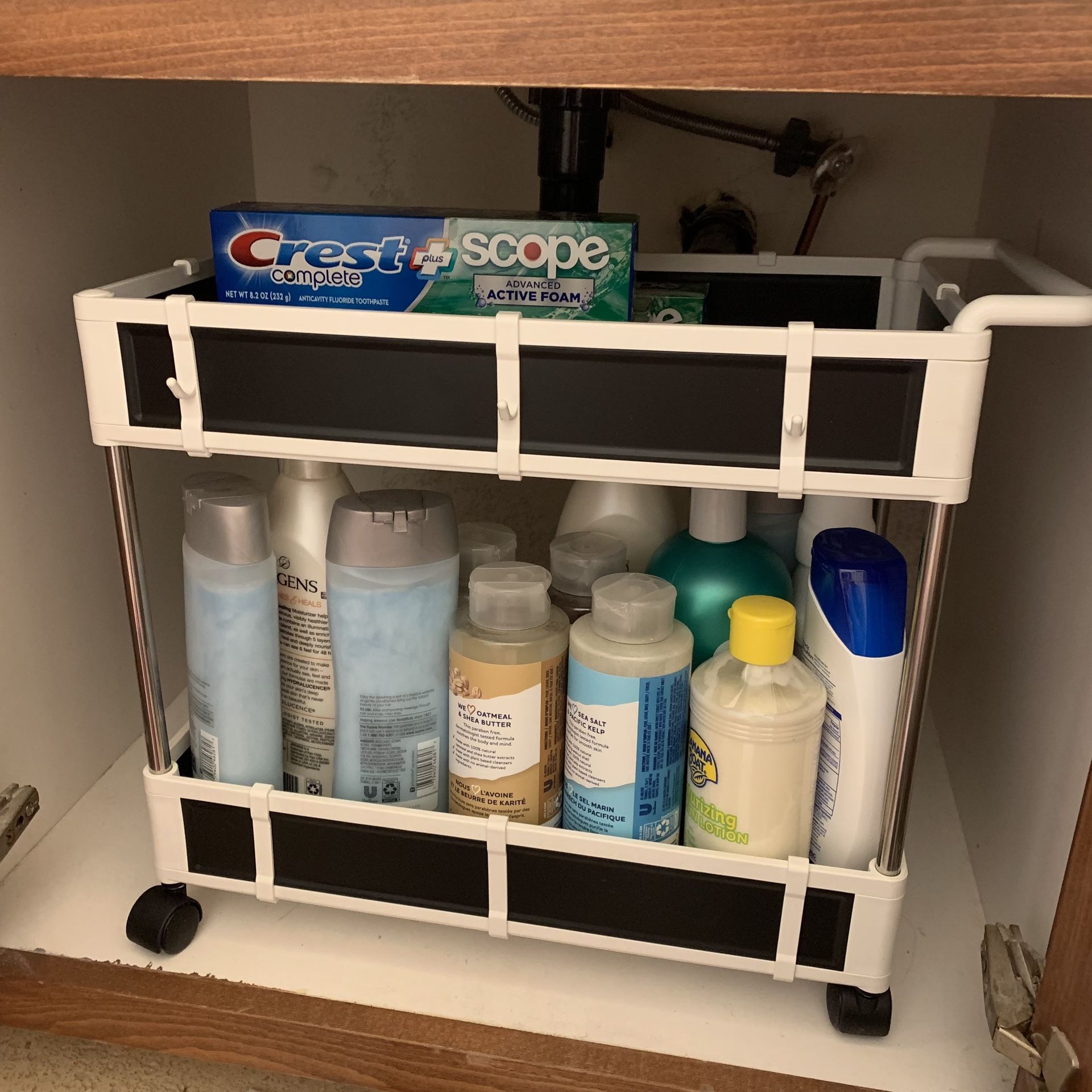 2 Tier Rolling Utility Cart Under Cabinet Storage