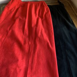 Suede Skirt black and red (approximately size 6)