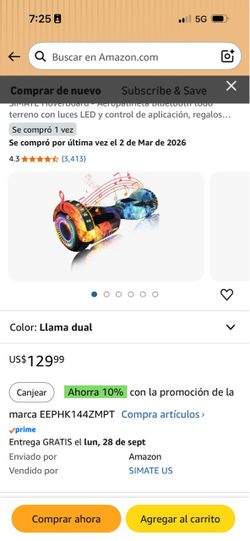 SIMATE Hoverboard with LED Lights and Bluetooth
