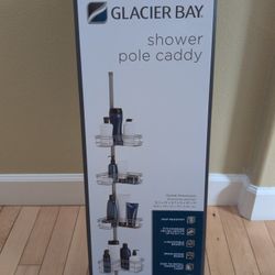 Tension Pole Corner Shower Caddy in Satin Nickel