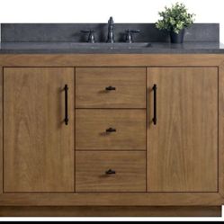 48" Vanity with Black Limestone Top- New