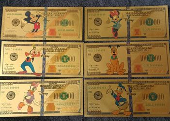 Disney Characters Gold Foils