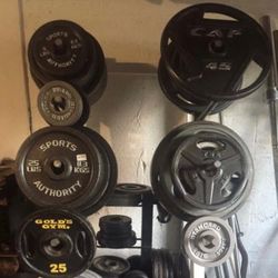 SELLING : OLYMPIC BUMPER PLATES / STEEL PLATES  & RUBBER PLATES  + STANDARD SIZE 1 INCH PLATES & ADJUSTABLE PLATE DUMBBELLS  WITH BARS