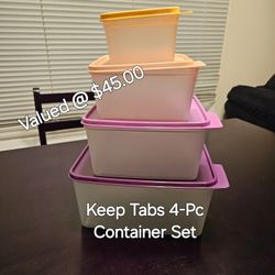 Tupperware Keep Tabs 4 PC Set