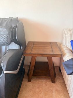 Two wood tables