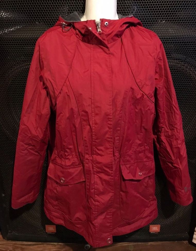 Free Country Small Women’s red hooded rain Jacket ,