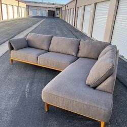 Gray L-Shape MCM Sectional Couch ( Can Deliver For $10 )