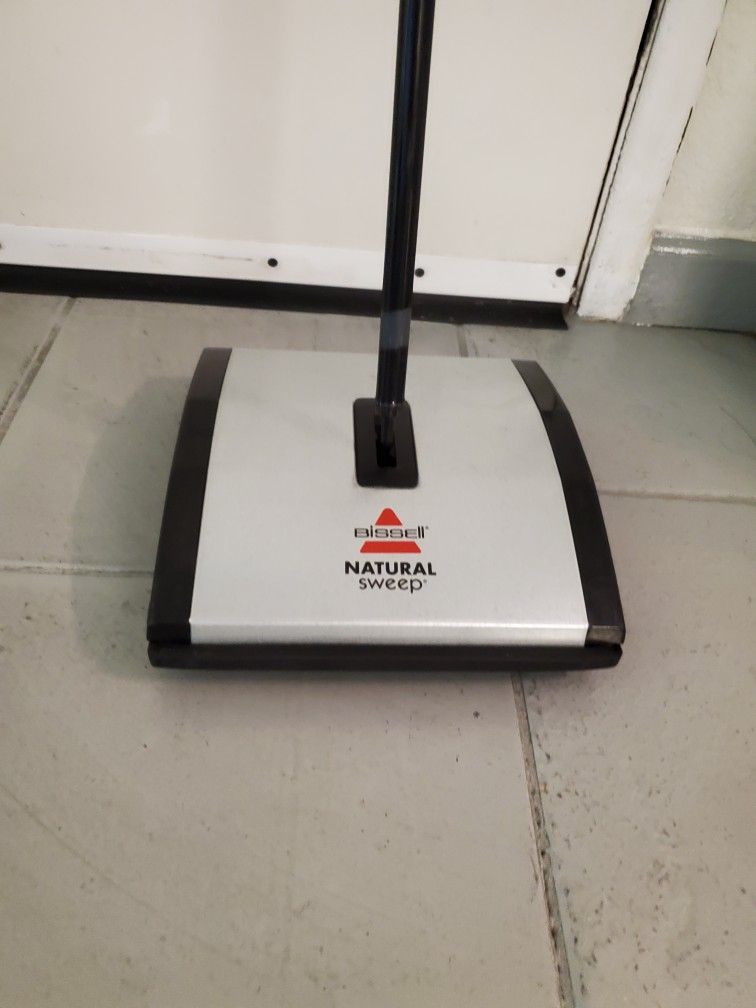 Bissell Natural Sweep Carpet and Floor Sweeper with Dual Rotating System and 2 Corner Edge Brushes, Silver