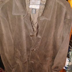 J. Crew 100% Leather Coat Mens XLG Dark Brown