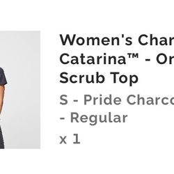 FIGS Charcoal Top with Pride Embroidering