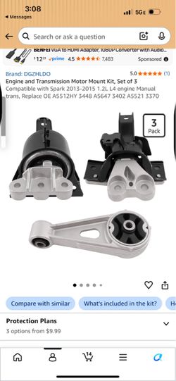 Engine & Transmission Motor Mount Kit Set of 3
