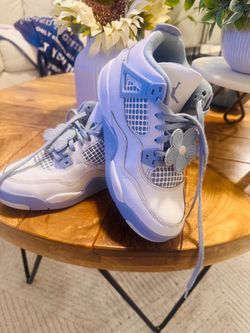 Air Jordan 4 Retro Blue White Sneakers